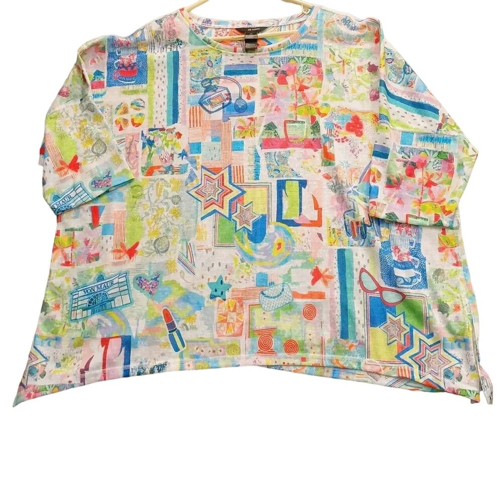 Ali Miles 2XL Shirt Top Colorful Art Wear Girly Theme Soft Comfy